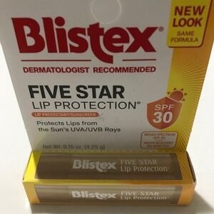 NEW Blistex Five Star Broad Spectrum SPF 30 Lip Protection Sunscreen Balm